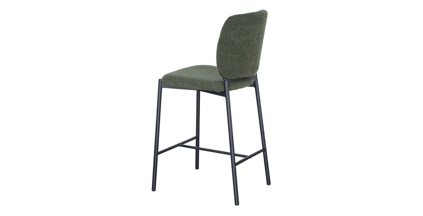 Counterstoel RITA – Groene stof – Zwarte metalen poten – Hoogte 99 cm – Design/industriële stijl