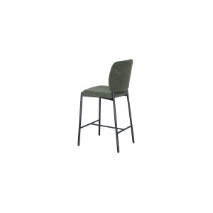 Counterstoel RITA – Groene stof – Zwarte metalen poten – Hoogte 99 cm – Design/industriële stijl