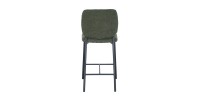 Counterstoel RITA – Groene stof – Zwarte metalen poten – Hoogte 99 cm – Design/industriële stijl
