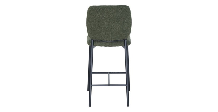Counterstoel RITA – Groene stof – Zwarte metalen poten – Hoogte 99 cm – Design/industriële stijl
