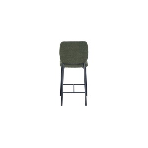 Counterstoel RITA – Groene stof – Zwarte metalen poten – Hoogte 99 cm – Design/industriële stijl