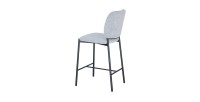 Sedia da bancone RITA – Tessuto grigio chiaro – Piedi in metallo nero – Altezza 99 cm – Stile design/industriale