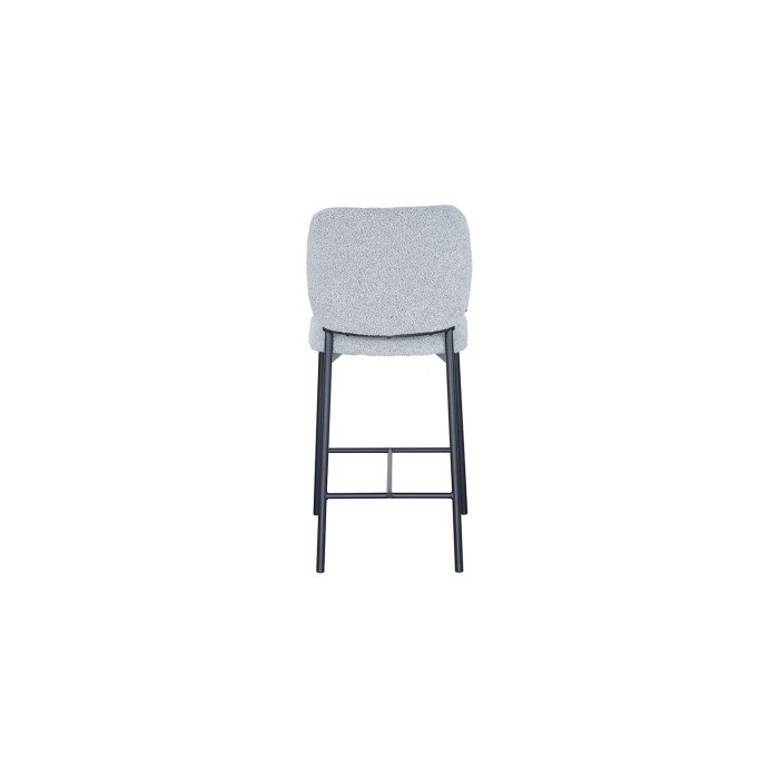 Sedia da banco RITA - Tessuto grigio chiaro - Gambe in metallo nero - Altezza 99 cm - Stile design/industriale