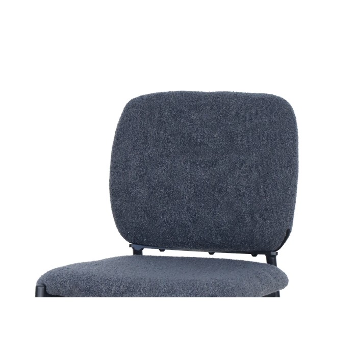 Sedia da banco RITA - Tessuto grigio scuro - Gambe in metallo nero - Altezza 99 cm - Stile design/industriale