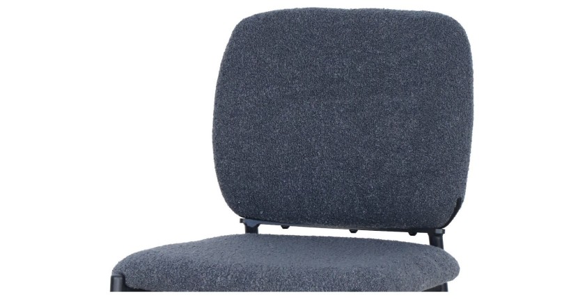 Chaise de comptoir RITA – Tissu gris foncé – Pieds en métal noir – Hauteur 99 cm – Style design/industriel