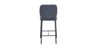 Silla de mostrador RITA – Tela gris oscuro – Patas de metal negro – Altura 99 cm – Estilo diseño/industrial