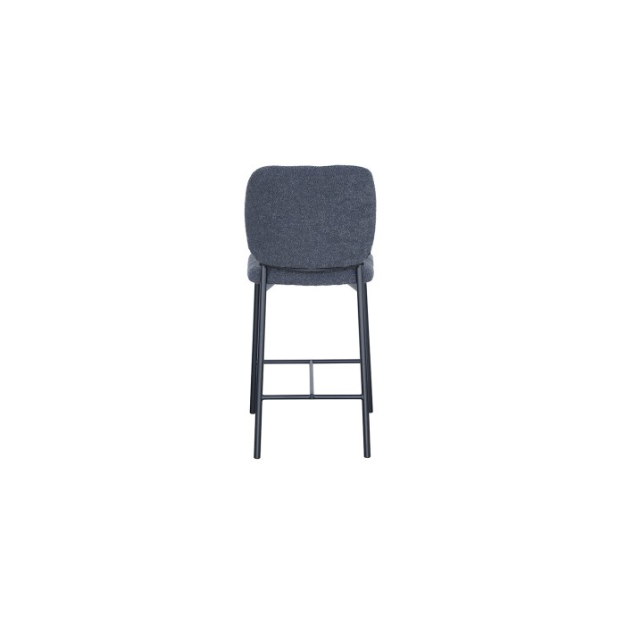 Sedia da banco RITA - Tessuto grigio scuro - Gambe in metallo nero - Altezza 99 cm - Stile design/industriale