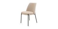 Chaise de salle à manger ELISA – Tissu Stof sable – Pieds en métal noir – Hauteur 83 cm – Style design/industriel