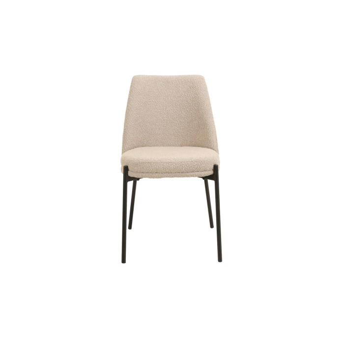 Sedia da pranzo ELISA - Tessuto Stof sabbia - Piedi in metallo nero - Altezza 83 cm - Stile design/industriale