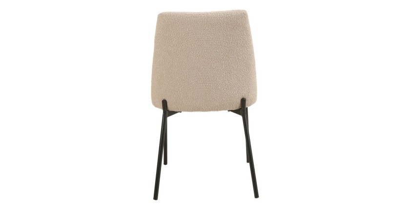 Sedia da pranzo ELISA - Tessuto Stof sabbia - Piedi in metallo nero - Altezza 83 cm - Stile design/industriale