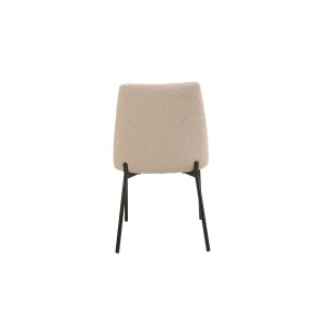 Sedia da pranzo ELISA - Tessuto Stof sabbia - Piedi in metallo nero - Altezza 83 cm - Stile design/industriale
