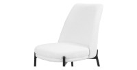 Chaise de salle à manger ELISA – Tissu Stof blanc – Pieds en métal noir – Hauteur 83 cm – Style design/industriel