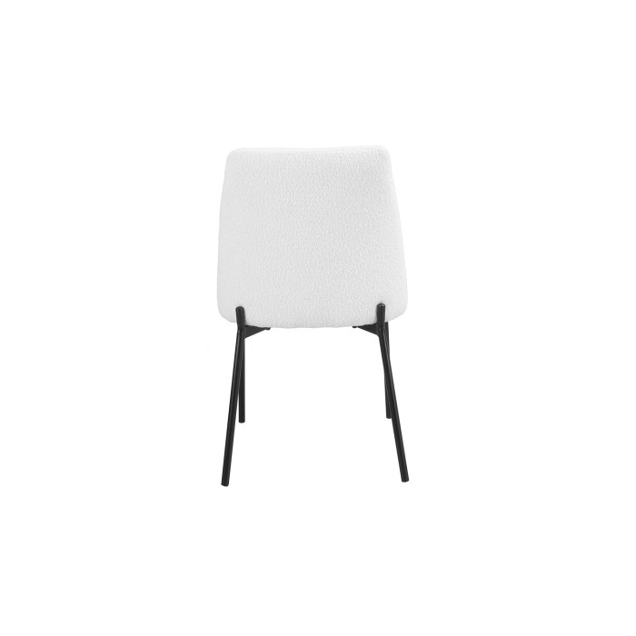 Silla de comedor ELISA – Tela Stof blanca – Patas de metal negro – Altura 83 cm – Estilo diseño/industrial