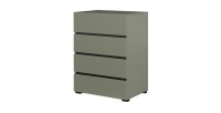Petit buffet HAVANA – 4 tiroirs – Vert sauge – Design moderne et compact