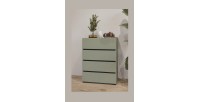 Petit buffet HAVANA – 4 tiroirs – Vert sauge – Design moderne et compact