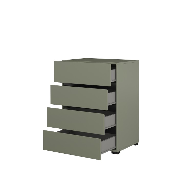 Pequeño buffet HAVANA – 4 cajones – Verde salvia – Diseño moderno y compacto