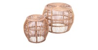 Lot de 2 tables basses gigognes de jardin en rotin – Collection SIENNE – Élégance naturelle