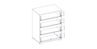 Petit buffet HAVANA – 4 tiroirs – Vert sauge – Design moderne et compact