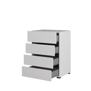 Kleines Sideboard HAVANA – 4 Schubladen – Weiß und Schwarz – Modernes und kompaktes Design