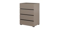 Petit buffet HAVANA – 4 tiroirs – Beige et noir – Look moderne et chaleureux
