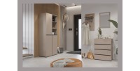Petit buffet HAVANA – 4 tiroirs – Beige et noir – Look moderne et chaleureux