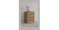 Klein buffet HAVANA – 4 laden – Eiken en zwart – Natuurlijke en moderne stijl