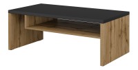 Table basse HAVANA – Chêne et noir – Plateau noir mat – Avec niche – Style naturel et moderne