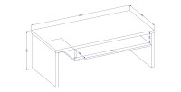 Table basse HAVANA – Chêne et noir – Plateau noir mat – Avec niche – Style naturel et moderne