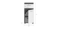 Armoire de salle de bain – Collection WILLIAM – 2 niches, 1 porte, 1 tiroir – Coloris blanc et chêne cendré 