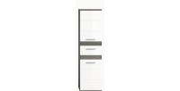 Colonne de salle de bain WILLIAM – 2 portes et 1 tiroir – Blanc et gris foncé 