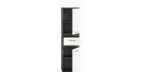 Colonne de salle de bain WILLIAM – 2 portes et 1 tiroir – Blanc et gris foncé 