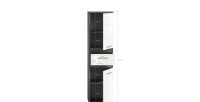 Colonne de salle de bain WILLIAM – 2 portes et 1 tiroir – Blanc et gris foncé 