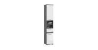 Colonne de salle de bain WILLIAM 2 portes et 1 tiroir – Blanc et gris foncé 