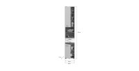Colonne de salle de bain WILLIAM 2 portes et 1 tiroir – Blanc et gris foncé 