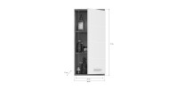 Meuble de salle de bain WILLIAM 1 porte – Blanc et gris foncé 