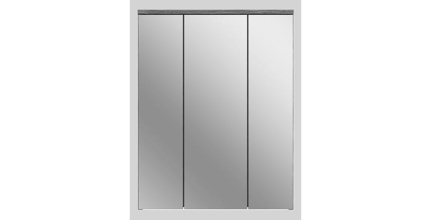 Meuble de rangement de salle de bain WILLIAM – Blanc et gris foncé – 9 niches suspendues 