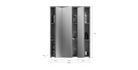 Meuble de rangement de salle de bain WILLIAM – Avec LED – Blanc et gris foncé – 9 niches suspendues 
