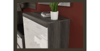 Buffet SCOTT – Blanc brillant – 2 portes, 2 tiroirs – À poser 