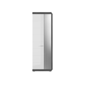 Meuble de rangement SCOTT – Blanc brillant – 6 niches, 1 porte – À poser 