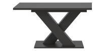 Table extensible CAPTURE – Pied design en X – Gris foncé – 150 à 190 cm 