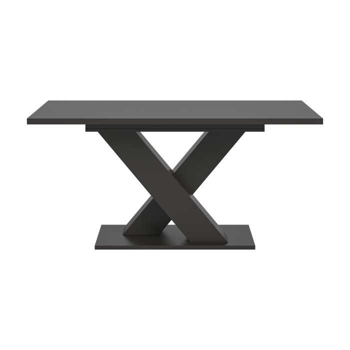 Uitschuifbare tafel CAPTURE - X-vormig ontwerp van de poten - Donkergrijs - 150 tot 190 cm 