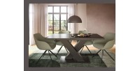 Table extensible CAPTURE – Pied design en X – Gris foncé – 150 à 190 cm 