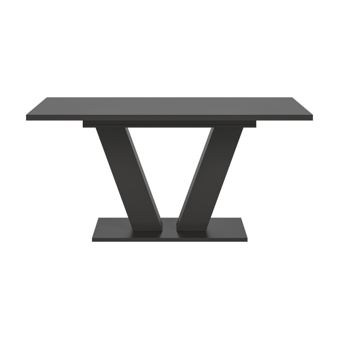 Uitschuifbare tafel CAPTURE – V-vormig designonderstel – Donkergrijs – 150 tot 190 cm 