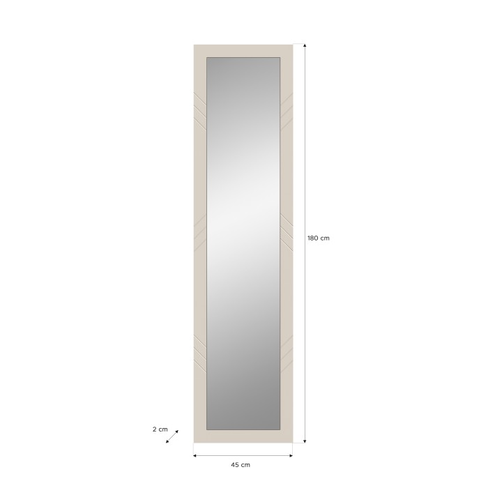 Spiegel LUNA – Mattbeige – Rechteckig 45x180 cm 