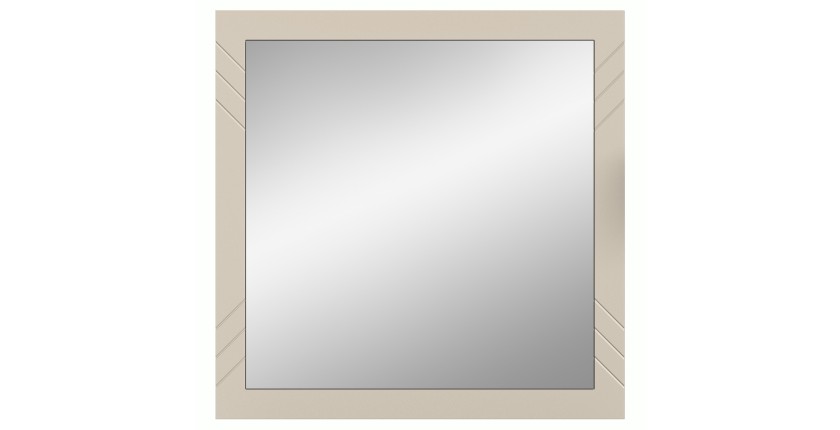 Miroir LUNA – Beige mat – Carré 80x80 cm – À suspendre 
