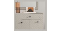 Ensemble d'entrée complet LUNA – Beige mat – 3 éléments – 195x190x35 cm 