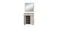 Ensemble d'entrée complet LUNA – Beige mat – 80x190x35 cm – Compact et fonctionnel 