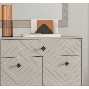 Meuble à chaussures LUNA – Beige mat – 2 portes battantes – 80x100x35 cm 