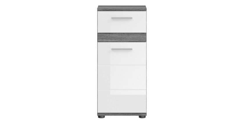 Set di mobili da bagno WILLIAM - Grigio scuro e bianco - 114x191x34 cm 