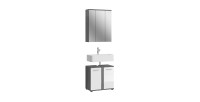 Ensemble de meubles de salle de bain WILLIAM – Gris foncé et blanc – 64x191x34 cm 